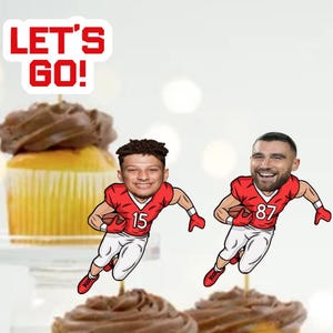 Football cupcake toppers, appetizer picks, 12 assorted picks READY TO SHIP! kc