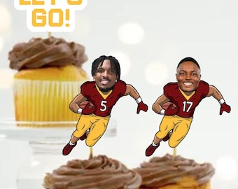 Washington Football Cupcake Toppers: Team Party Picks - 12/pk