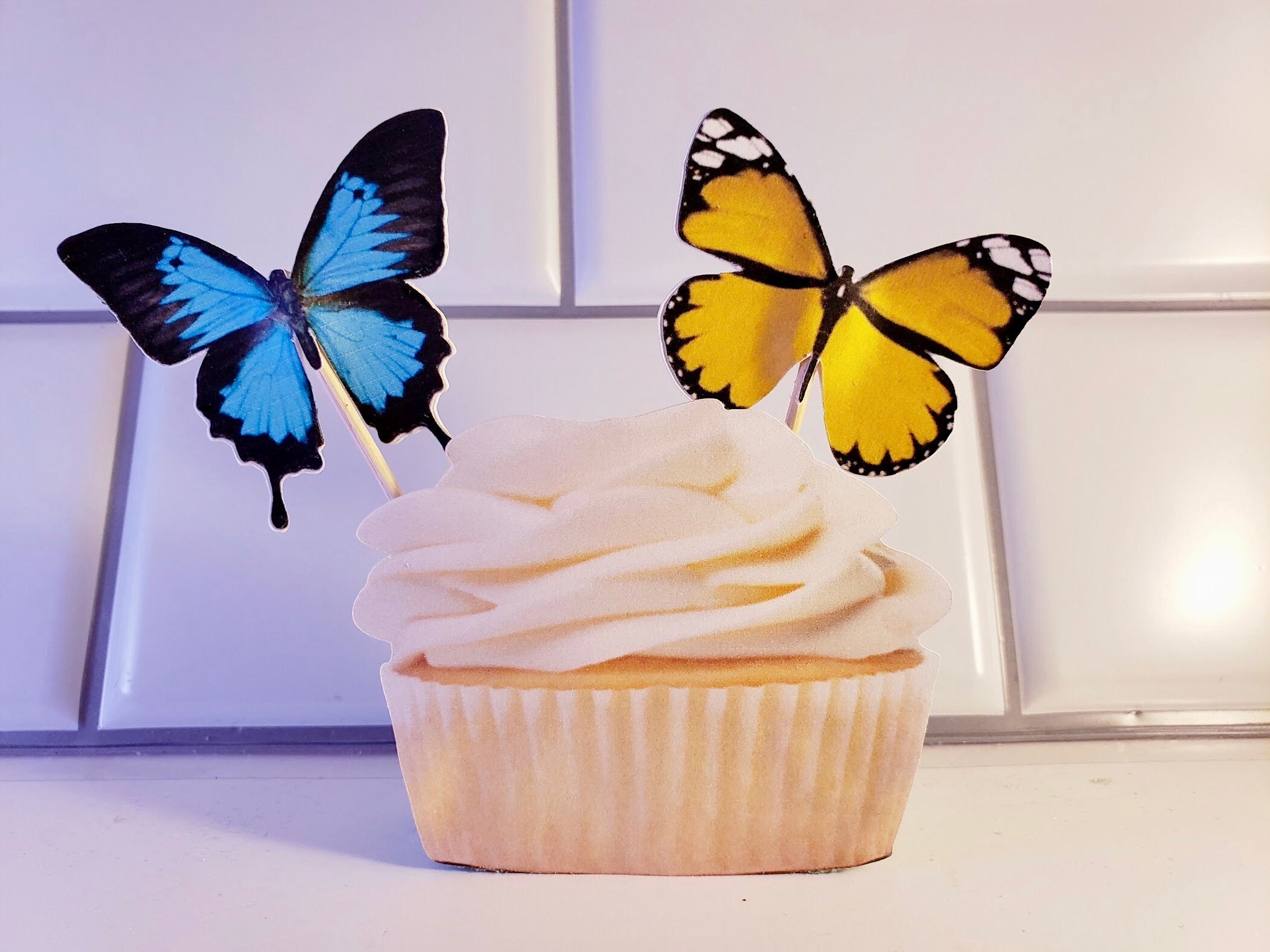 Buy Realistic Monarch Butterfly Cupcake Topper or Appetizer Picks