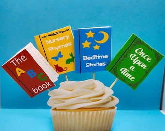 Storybook Cupcake Toppers: Children's Book Party Picks - Set of 12