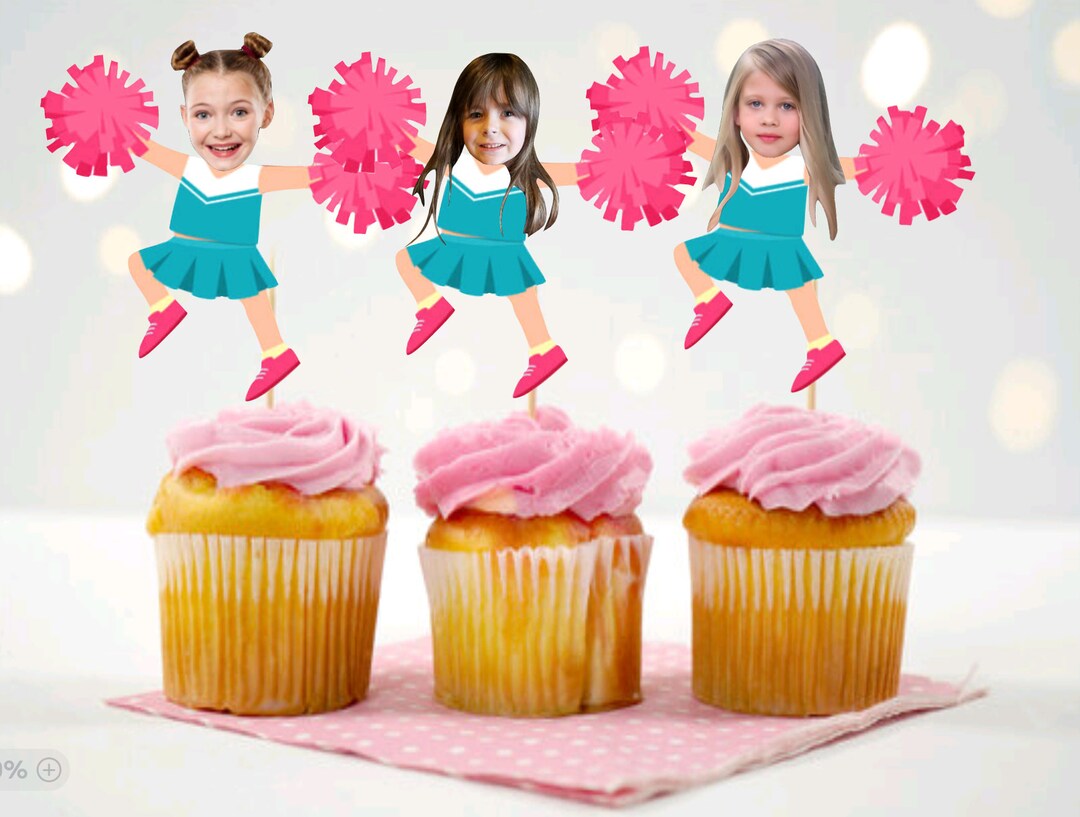 Custom Photo Cupcake Toppers, Face Cupcake Toppers, Appetizer Picks