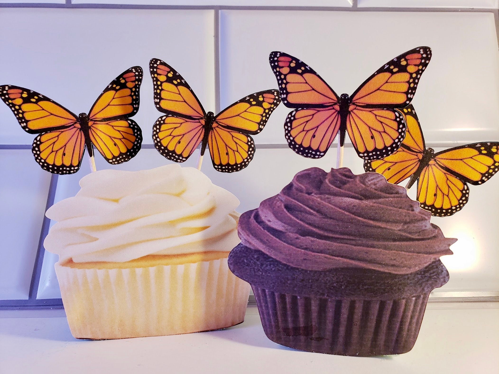 Buy Realistic Monarch Butterfly Cupcake Topper or Appetizer Picks, Set of  12, Perfect for Spring or Summer Online in India 