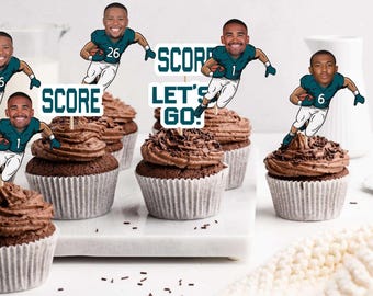 Philadelphia Football Cupcake Toppers, Set of 12