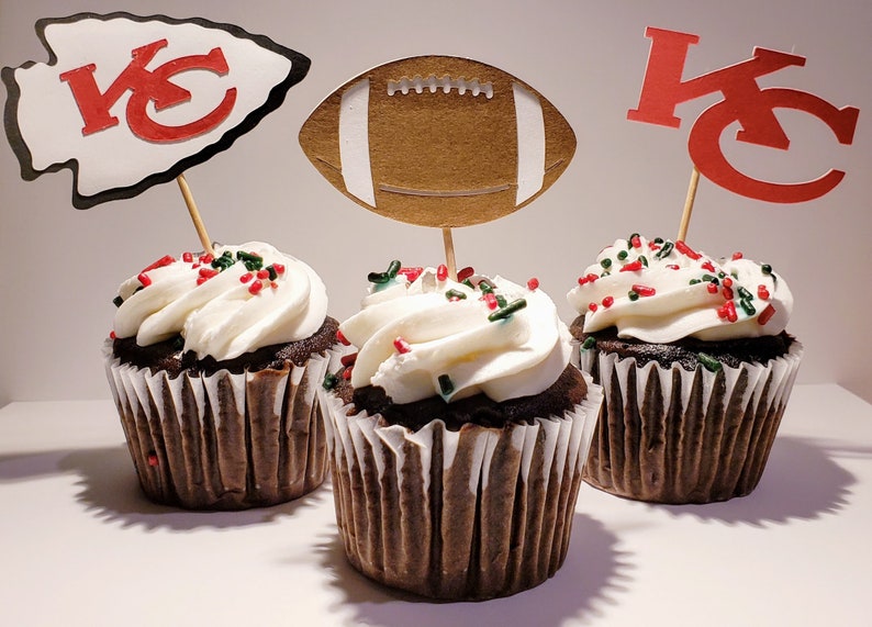 Kansas City Chiefs Cupcake Toppers Football Cupcake Toppers | Etsy