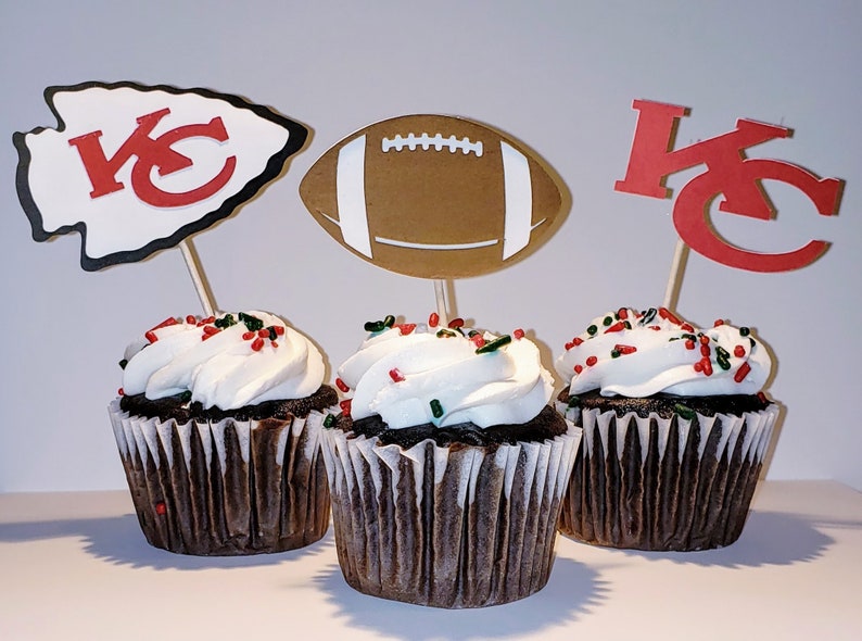 Kansas City Chiefs Cupcake Toppers Football Cupcake Toppers | Etsy