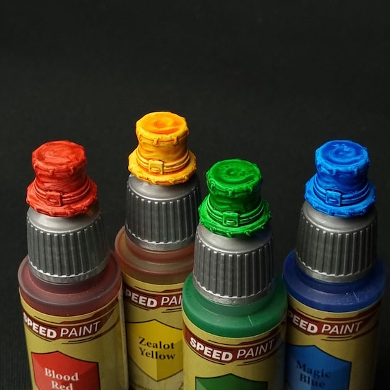 3D Printed Top Hat Color Swatch Toppers for Dropper Bottle Miniature Paints  