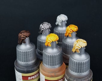Color Swatch Toppers for Dropper Bottle Miniature Paints - 3D Printed - The Mullet