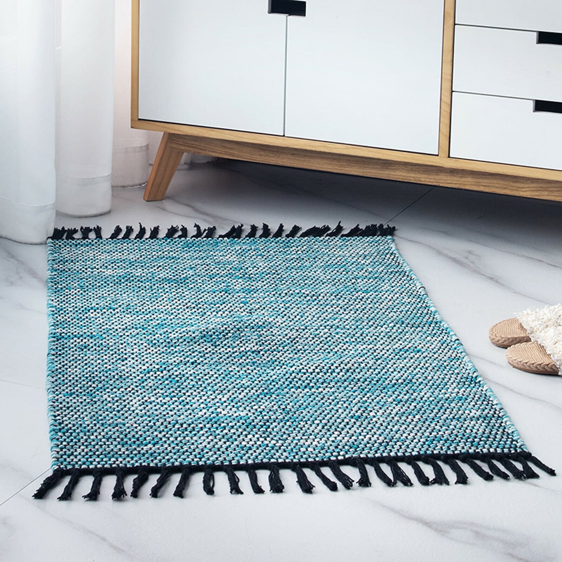 Handmade Cotton Rugs Bohemian Style Small Area Rag Rug Floor Etsy UK