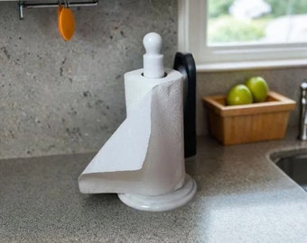 Marble Kitchen Roll Holder Sleek & Modern Stand for Paper Towel - Elegant Kitchen Decor, Ideal for Home. Natural Stone Hand Polished