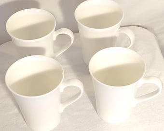 Mikasa Lucerne White Mugs 14oz Set of 2 Bone China Coffee Tea
