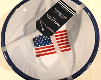 Nautica New Melamine USA Flag Motif 6.5' All Purpose Bowls Set Of 4