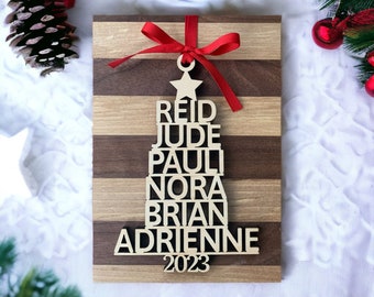 Family Christmas Tree Ornament, Personalized Names