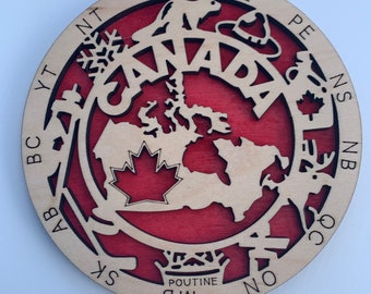 Canada 3D Wooden Tree Ornament