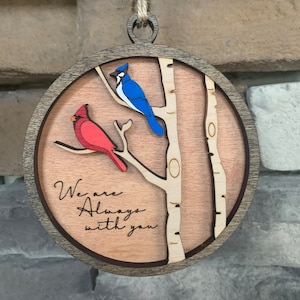 Cardinal and Blue Jay Memorial Ornament, Gift of Remembrance, Bereavement