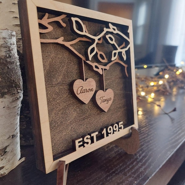 Plaque de couple personnalisée, cadeau de la Saint-Valentin pour les couples, fiançailles, mariage, anniversaire