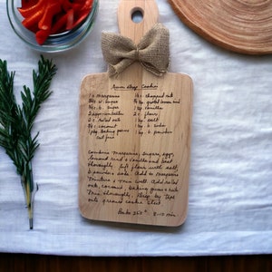 Handwritten Recipe Cutting Board, 100% Canadian Recuperated Maple