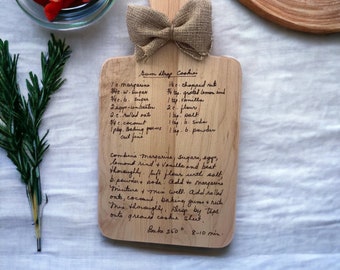 Handwritten Recipe Cutting Board, 100% Canadian Recuperated Maple