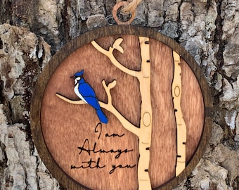 Blue jay Memorial Ornament, BlueJay Bereavement Gift