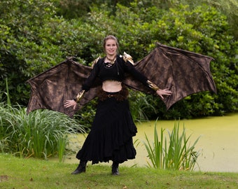 Moving dragon wings - PDF sewing pattern-Large type &#39;Wyvern&#39;-Digital download for a cover that fits articulating wing frame &quot;Sideways Large&quot;