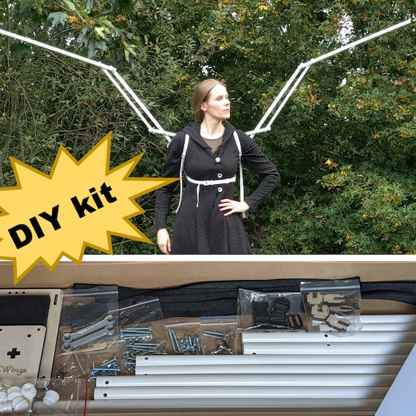 DIY kit Scharnierende vleugelframe groot rechtopstaand 240cm/7'10" lichtgewicht voor cosplay, kostuums, bruiloft, engel, draak, demon, mechanische vleugels