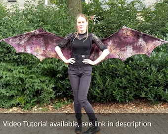 Moving dragon wings - PDF sewing pattern-Large type 'Dragon'-Digital download for a cover that fits articulating wing frame "Sideways Large"