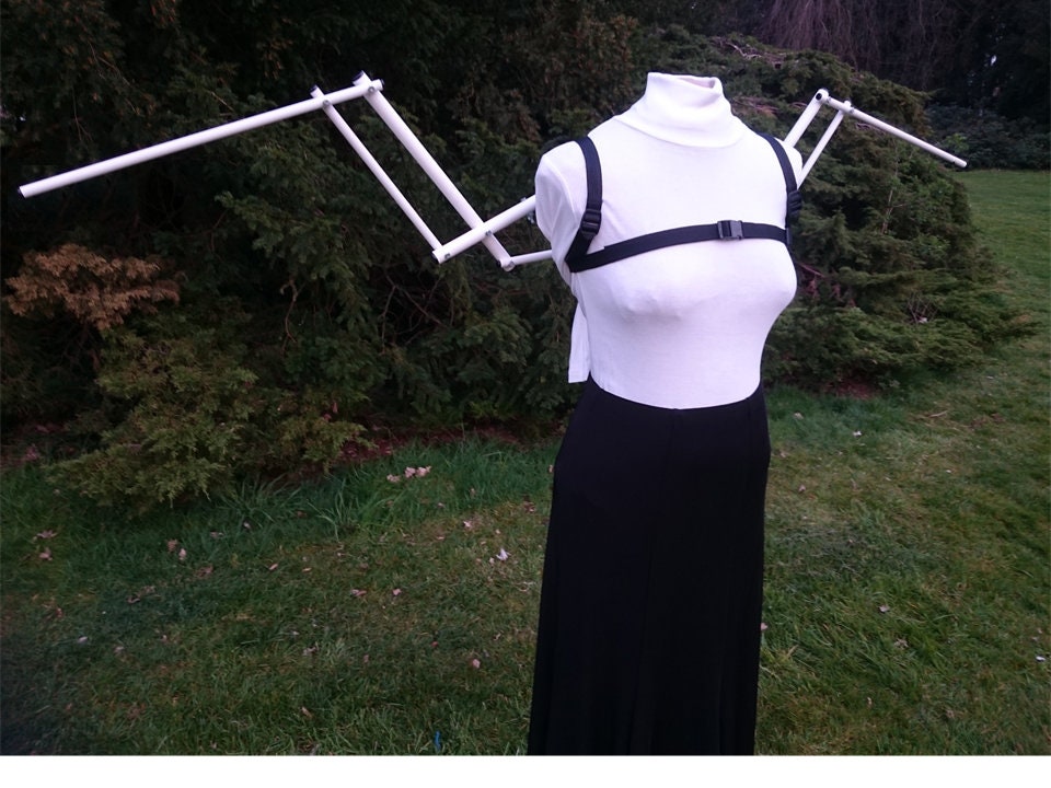 Articulating Wing Frame Small sideways, 165cm/5'5" , Lightweight for Cosplay, Costumes, Wedding, Drag, Angel, Dragon, Demon Mechanical