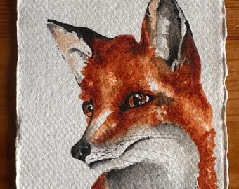 Fox | Original Hand Painted Watercolour wall art | Handmade| Fox