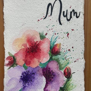 Tarjeta del Día de la Madre, Tarjeta de felicitación ilustrada con flores de amor, Tarjeta de aniversario, Tarjeta de boda con flores