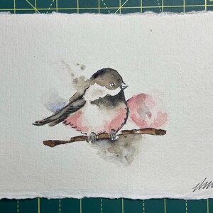 Vogel | Original handgemaltes Aquarell Wandkunst | Handarbeit | Rotkehlchen