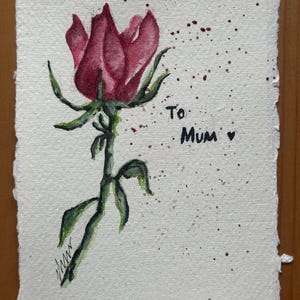 Tarjeta del Día de la Madre, Tarjeta de felicitación ilustrada con rosas, Tarjeta de aniversario, Tarjeta de boda con flores, Tarjeta de felicitación con rosas