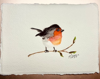 Robin Christmas Card | Hand-Painted Watercolour, Seasons Greetings