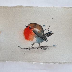 Vogel | Original handgemaltes Aquarell Wandkunst | Handarbeit | Vogel