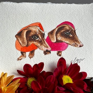 Biglietto di San Valentino, Bassotto, Cane bassotto, Biglietto di auguri illustrato Dog Love, Biglietto di San Valentino per cani, Biglietto di anniversario per cani, Biglietto di matrimonio per cani