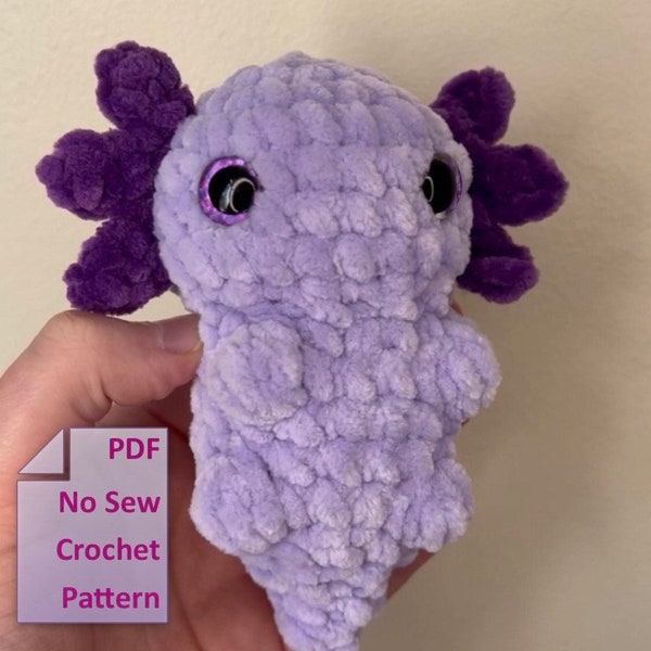 PATTERN ONLY. Crochet Mini Axolotl No Sew Pattern. PDF Instant Downloadable Pattern
