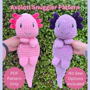 PATTERN ONLY. Crochet Axolotl Snuggler Crochet Pattern. Knotted Lovey Pattern. PDF Instant Downloadable Pattern