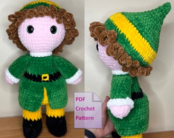 MODÈLE UNIQUEMENT. Crochet Best Bud Elf Pattern. Patron PDF téléchargeable instantanément