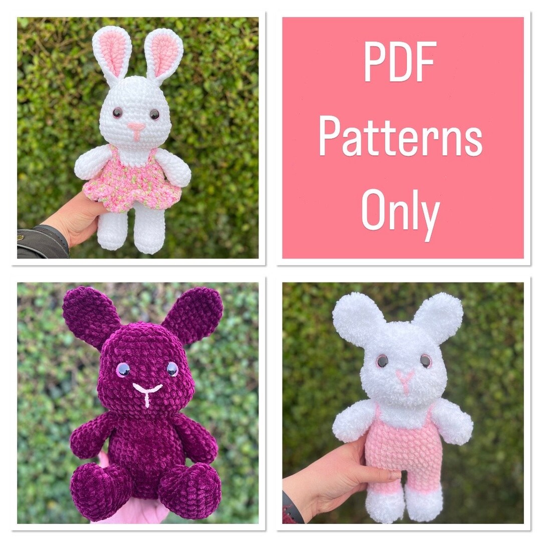 PATTERN ONLY. Crochet Chubby Cheek Bunny 3 in 1. Low Sew Crochet ...