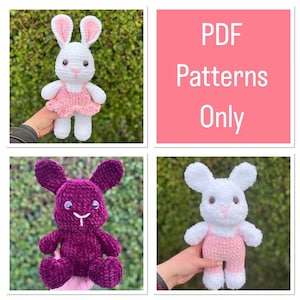PATTERN ONLY. Crochet Chubby Cheek Bunny 3 in 1. Low Sew Crochet Pattern. PDF Instant Downloadable Pattern