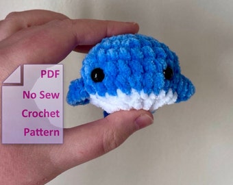 PATTERN ONLY. Crochet No Sew Whale Pattern. PDF Instant Downloadable Pattern