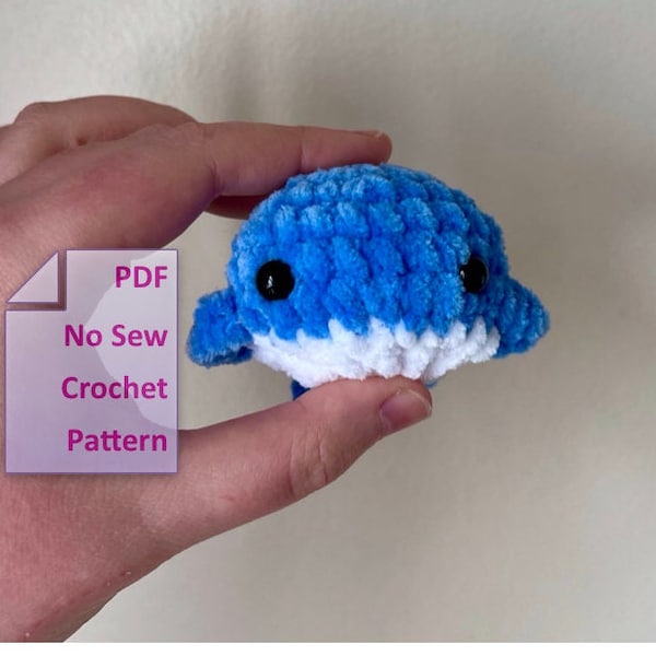 PATTERN ONLY. Crochet No Sew Whale Pattern. PDF Instant Downloadable Pattern