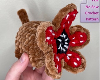 PATTERN ONLY. Crochet Evil Flower Dog, No Sew Pattern. PDF Instant Downloadable Pattern