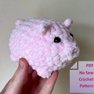 PATTERN ONLY. No Sew Crochet Mini Piggy Pattern. PDF Instant Downloadable Pattern