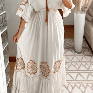 Robe femme, robe d'automne, robe d'hiver, robe de mariée boho, boho kleid, robe boho pour femme, robe maxi boho, robe bohème, robe boho. image 7