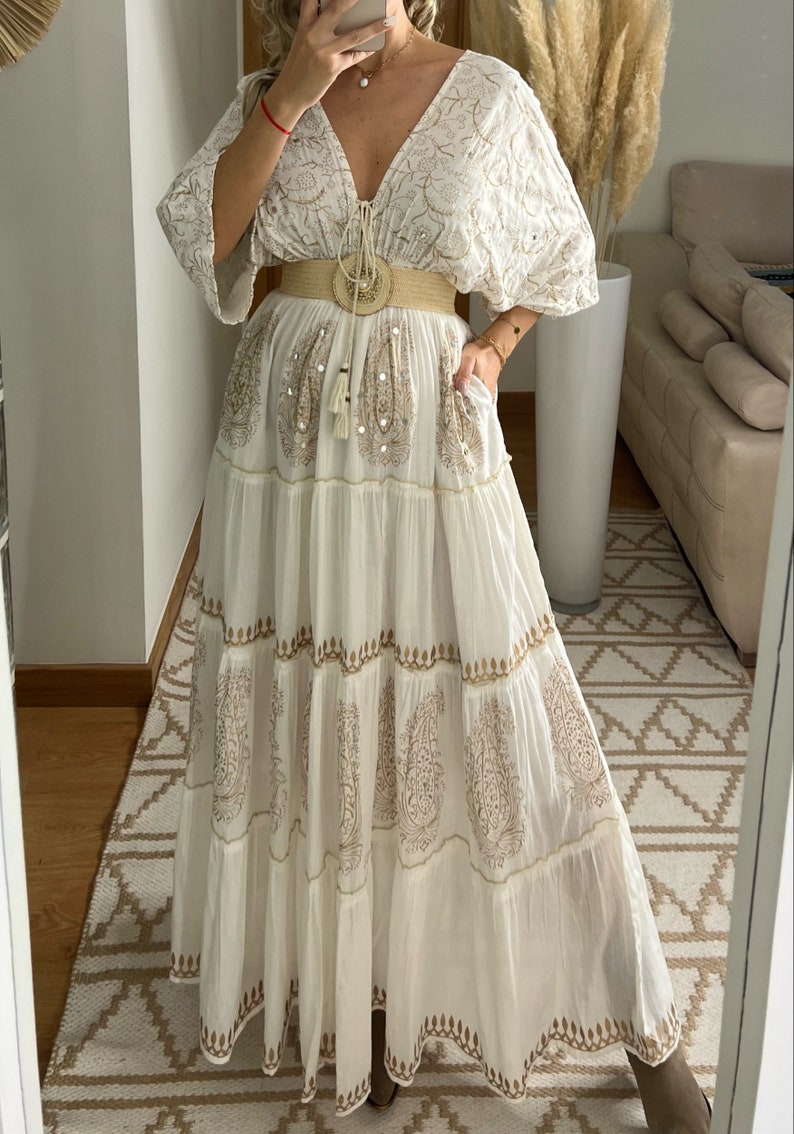 Robe de mariée Boho, robe maxi boho, robe boho d'été, robe bohème, robe boho pour femme, robe boho, robe boho, robe boho de mariage. image 9