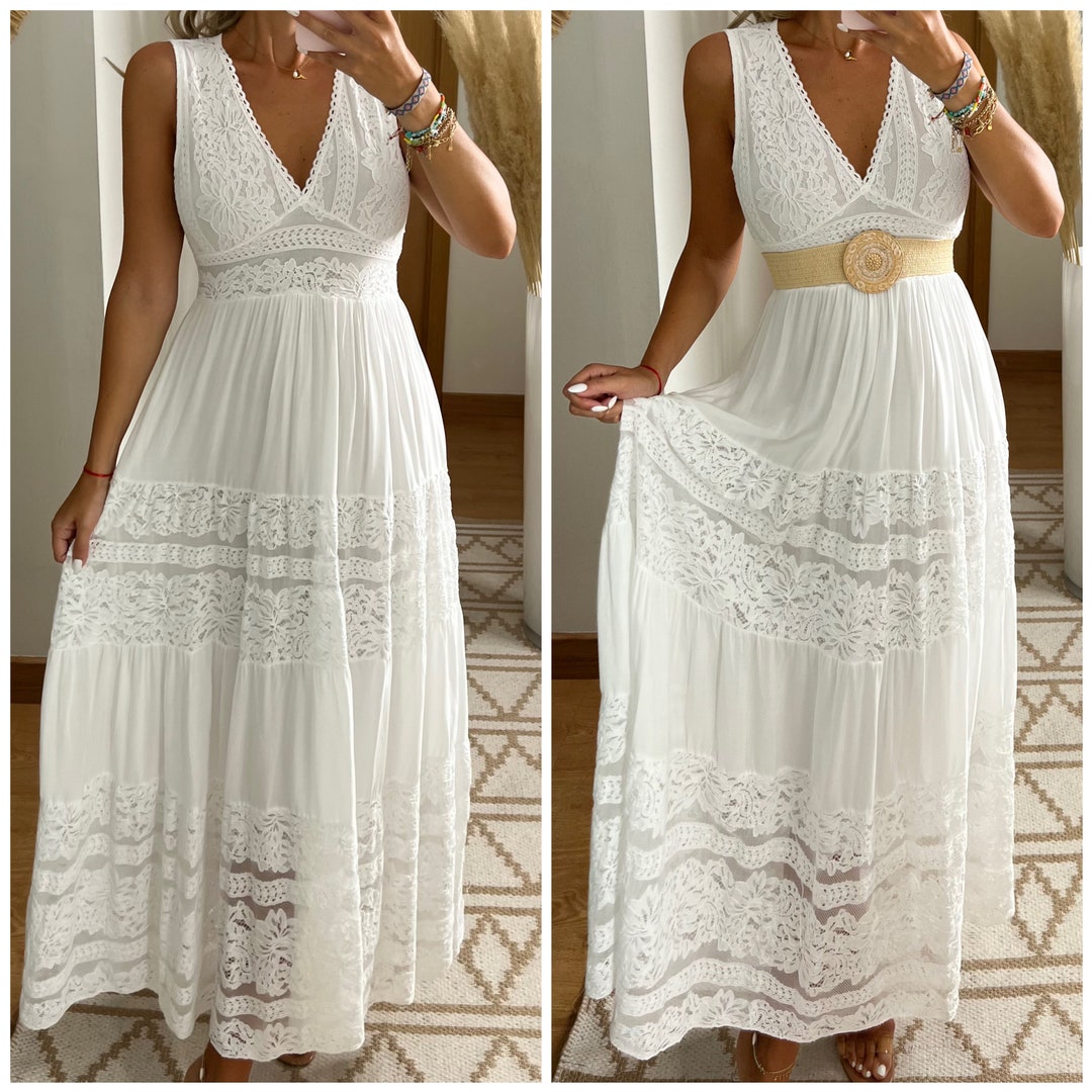 Boho Wedding Dress, Maxi Boho Dress, Summer Boho Dress, Vintage Boho ...