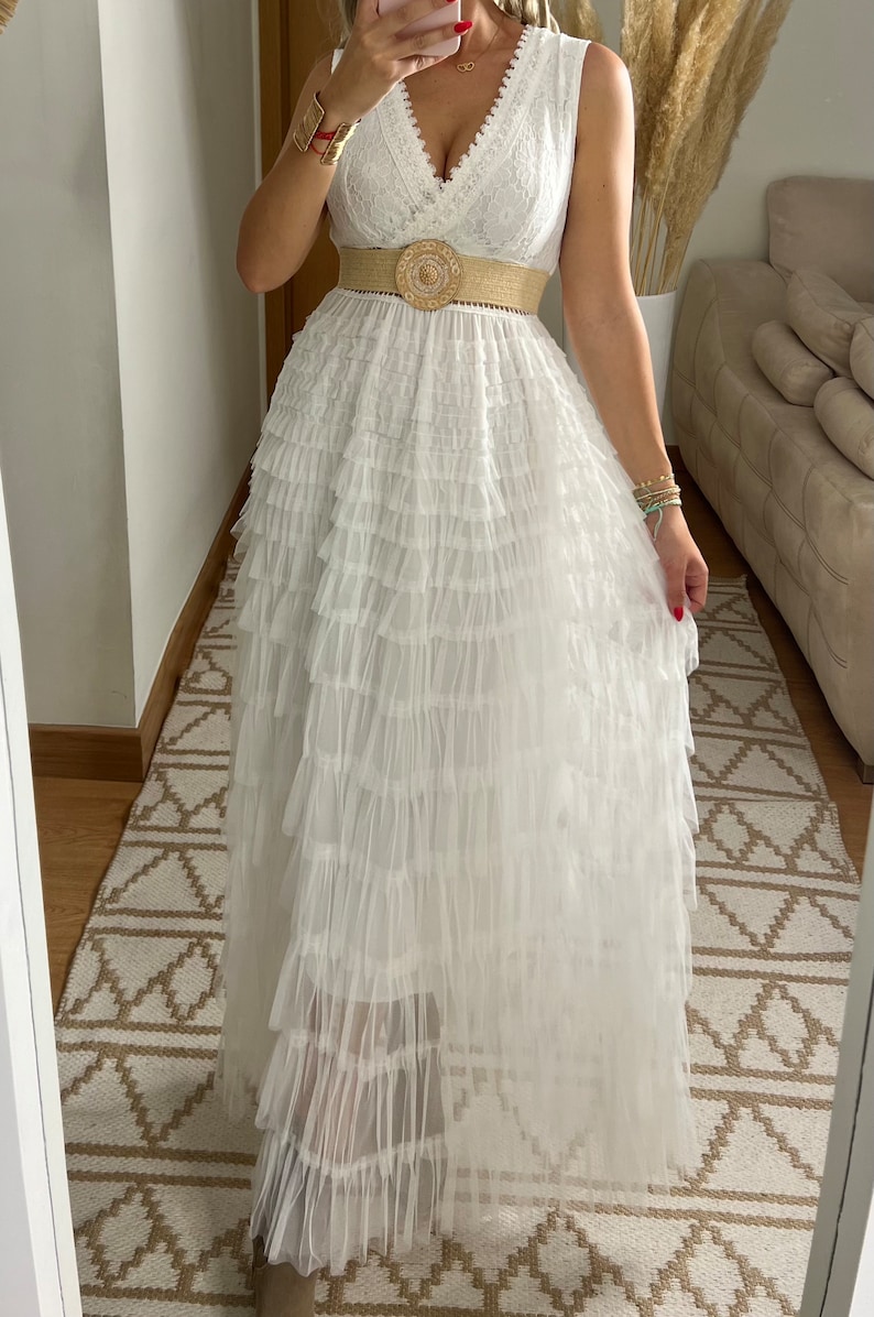 Robe de mariée Boho, robe maxi boho, robe boho dété, robe boho vintage, robe boho pour femme, patron de robe, robe boho de mariage. image 7