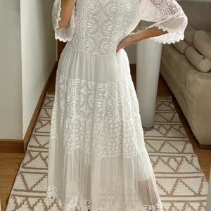 Robe de mariée Boho, robe maxi boho, robe boho dété, robe boho vintage, robe boho pour femme, patron de robe, robe boho de mariage. image 6