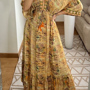 Maxikleid für Damen, Boho-Kleid, Maxi-Boho-Kleid, Schnittmuster, Kleid Boho, Seidenkleid, Sommerkleid, Maxikleid für Damen, Hippie-Kleid Bild 2