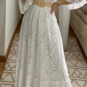 Robe de mariée Boho, robe maxi boho, robe boho dété, robe boho vintage, robe boho pour femme, patron de robe, robe boho de mariage. image 9