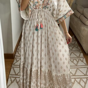 Maxi-Boho-Kleid, Kleid weiß, Bohemian-Kleid, Vintage-Boho-Kleid, Boho-Kleid für Frauen, Schnittmuster, Hochzeits-Boho-Kleid, Boho-Kleid. Bild 3